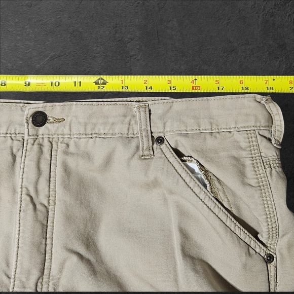 Wrangler Pants Mens 38x32 Brown Cargo Fleece Lined Workwear Carpenter Utility - Picture 5 of 10